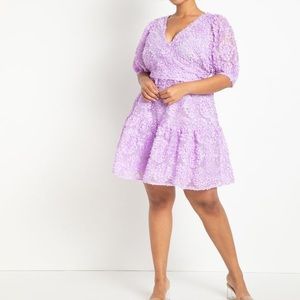 Eloquii Sheer Floral Mini Dress